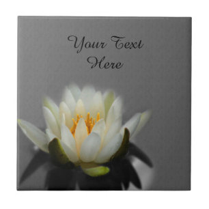 White Lotus Blommar Flower Kakelplatta