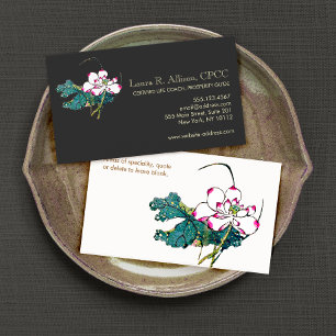White Lotus Flower Holistic Health Counselor Visitkort