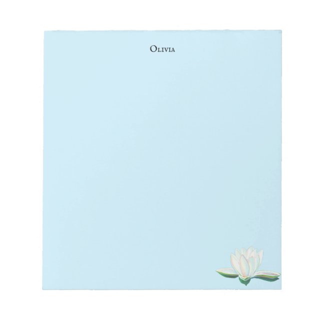 White Lotus Flower Illustration Anteckningsblock (Framsida)