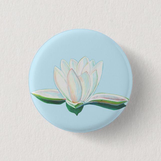 White Lotus Flower Illustration Knapp (Framsida)