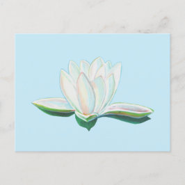 White Lotus Flower Luminous Vykort