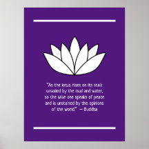 White Lotus Flower och Buddha Quote