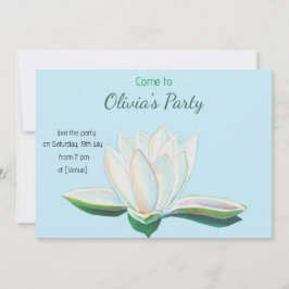 White Lotus Flower Party Personlig Inbjudningar