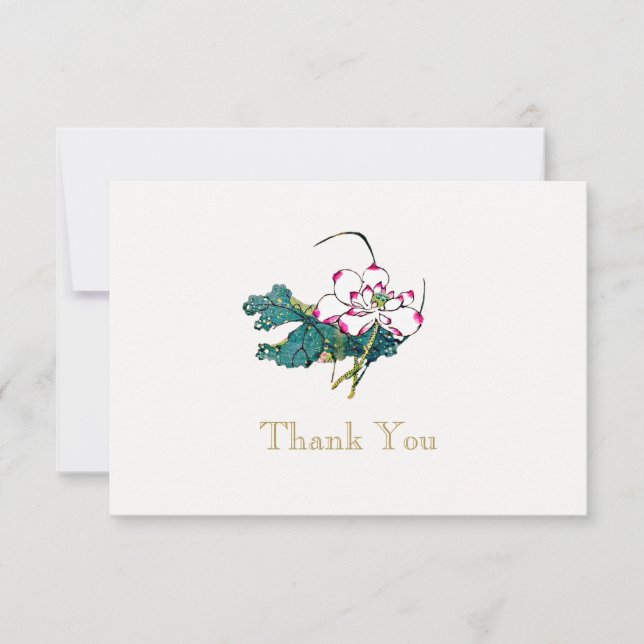 White Lotus Flower Tack Inbjudningar (Framsida)