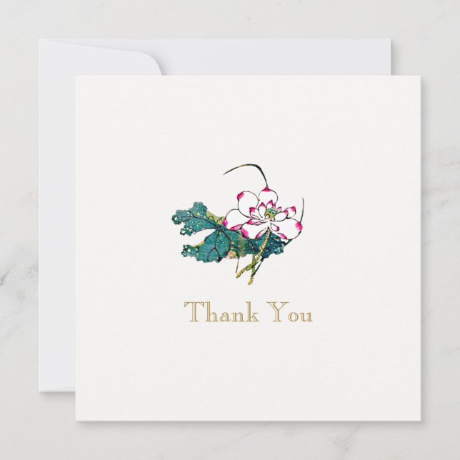 White Lotus Flower Tack Inbjudningar (Framsida)