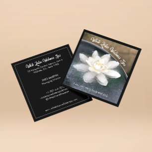 White Lotus in Vatten Hälsa Spa Black Fyrkantigt Visitkort