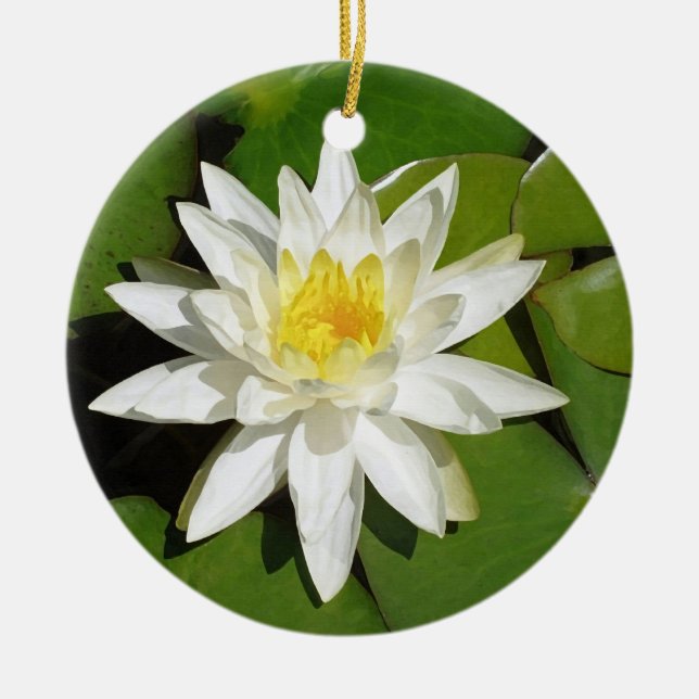 White Lotus Julgransprydnad Keramik (Framsidan)