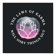 White Lotus Karma Motivational Quote Charcol