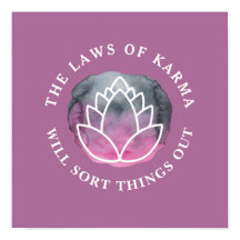 White Lotus Karma Motivational Quote Mörk Mauve