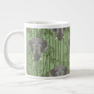 White Lotus Majestic Elephants Mönster Jumbo Mugg