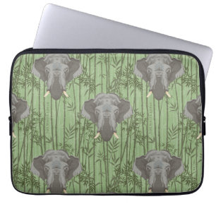 White Lotus Majestic Elephants Mönster Laptop Fodral