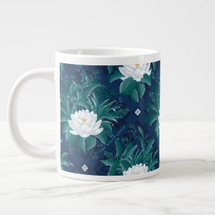 White Lotus Midnight Lotus Mönster Jumbo Mugg