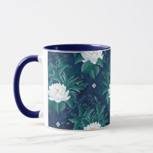 White Lotus Midnight Lotus Mönster Mugg