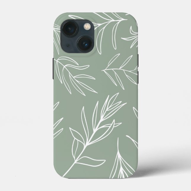 White Löv on Sage Grönt Fodral-Mate iphone case (Baksida)