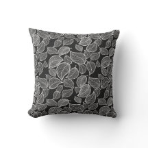 White Löv på Black Dekorativ kudde