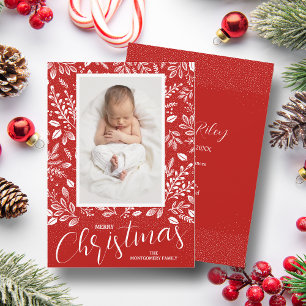 White Lövs Red Photo jul Birth Meddelande