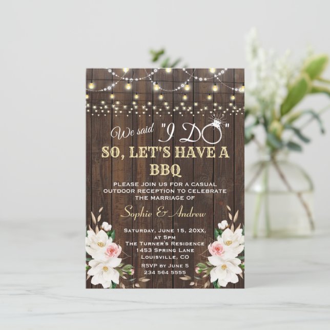 White Magnolia Barn String Ljus När jag har gjort  Inbjudningar (Stående Fram)