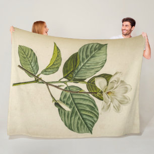 White Magnolia Blanket Fleecefilt