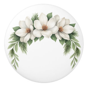 White Magnolia Blommar Blommigt Greenery Knopp
