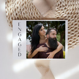 White Magnolia Blommigt Rustic Förlovning Meddelande