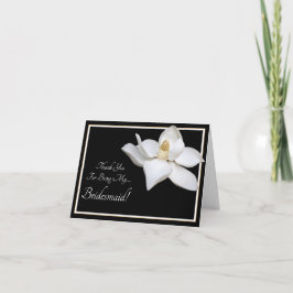 White Magnolia Bröllop tack för Bridesmaid Kort