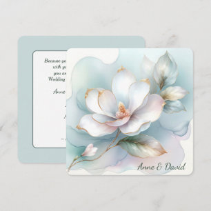 White Magnolia Flower Bröllop Vow Renewal Inbjudningar