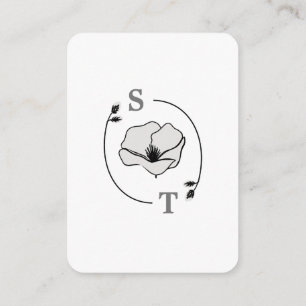 White Magnolia Flower Monogram OSA Tilläggskort