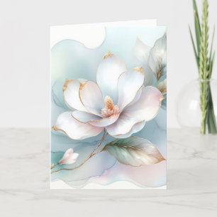 White Magnolia Flower Sympathy Kort