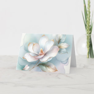 White Magnolia Flower Sympathy Kort