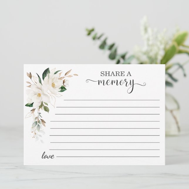 White Magnolia Flowers  en minnesnärvaro Meddelande (Stående Fram)