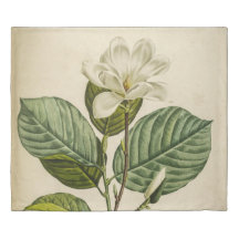 White Magnolia Kung Duvet Cover