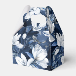 White Magnolia Mönster på midnattschafon Presentaskar