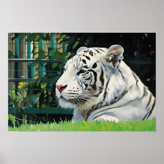 White Majesty - Resting Tiger Wildlife Poster (Framsidan)