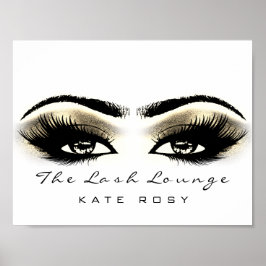 White Makeup Beauty Studio Lash Salon Guld Poster