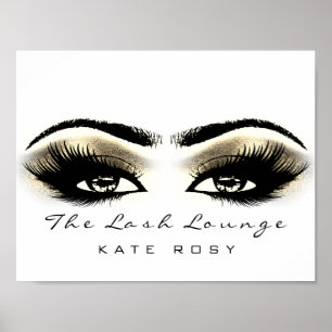 White Makeup Beauty Studio Lash Salon Guld Poster