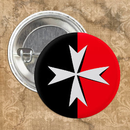 White Maltese Kor, St. John, Malta flagga /knights Knapp