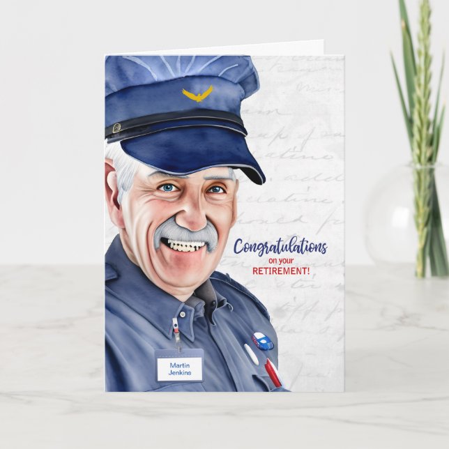 White Man Postal Mail Carrier Pension Kort (Framsida)