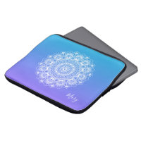 White mandala lila och blue ombre monogram