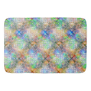 White Mandala Mönster över färgstarka judiska tone Badrumsmatta