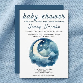 White Måne & Stars Baby Shower night himmel Inbjudningar