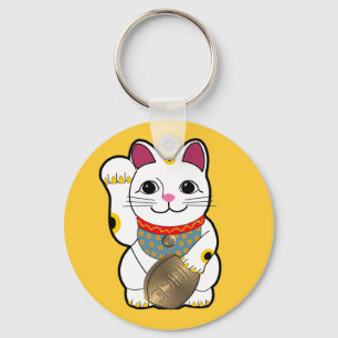 white_maneki nyckelring
