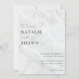 White Marble Bröllop Inbjudningar