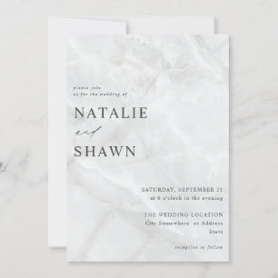 White Marble Bröllop Inbjudningar