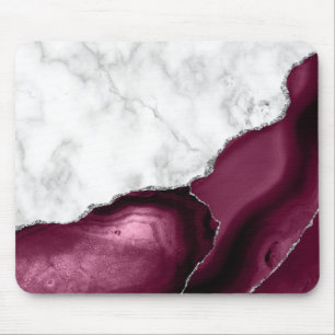 White Marble Burgundy Silver Agate Musmatta