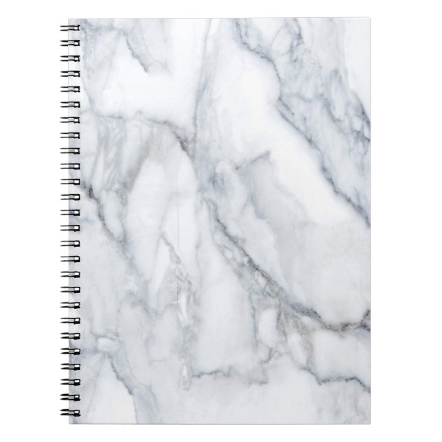 White Marble Carrara Calacatta Struktur Anteckningsbok (Framsidan)
