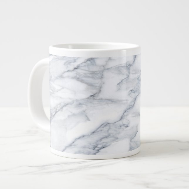 White Marble Carrara Calacatta Struktur Jumbo Mugg (Framsida vänster)