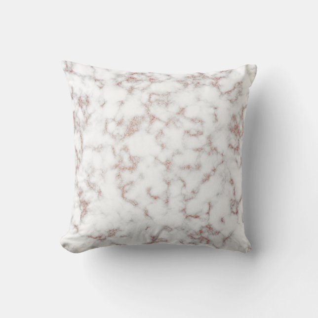 White Marble Carrara Ro Guld Glitter Struktur Kudde (Framsida)
