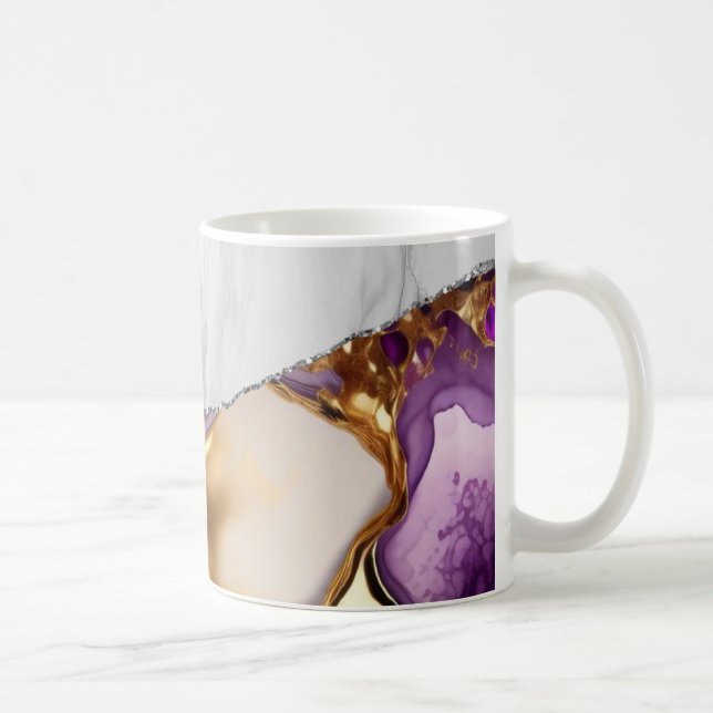 White Marble Gilded Black Agate Kaffemugg (Höger)