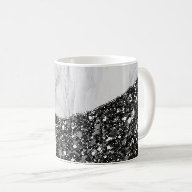White Marble Gilded Black Agate Kaffemugg (Framsida höger)