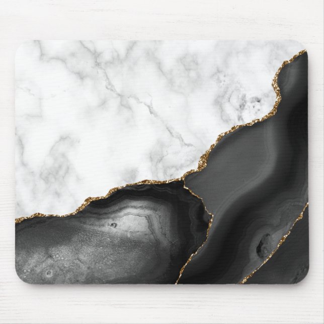 White Marble Gilded Black Agate Musmatta (Framsidan)